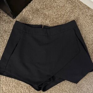 Black Asymmetrical Juniors Shorts
